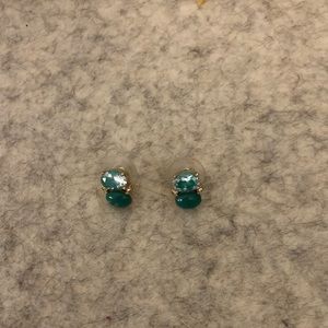 Emerald green stud earrings